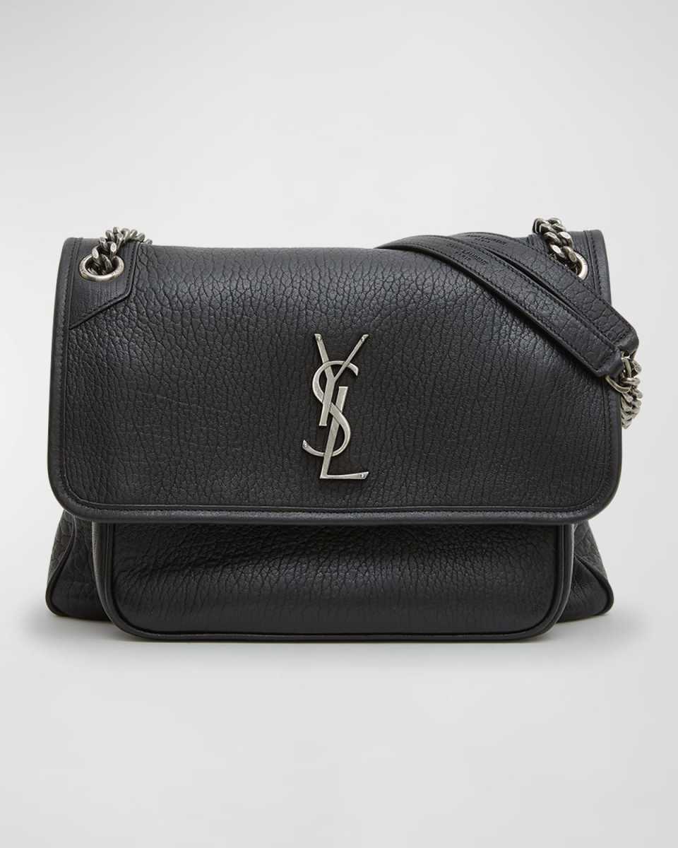 Niki Medium Flap YSL Shoulder Bag in Leather